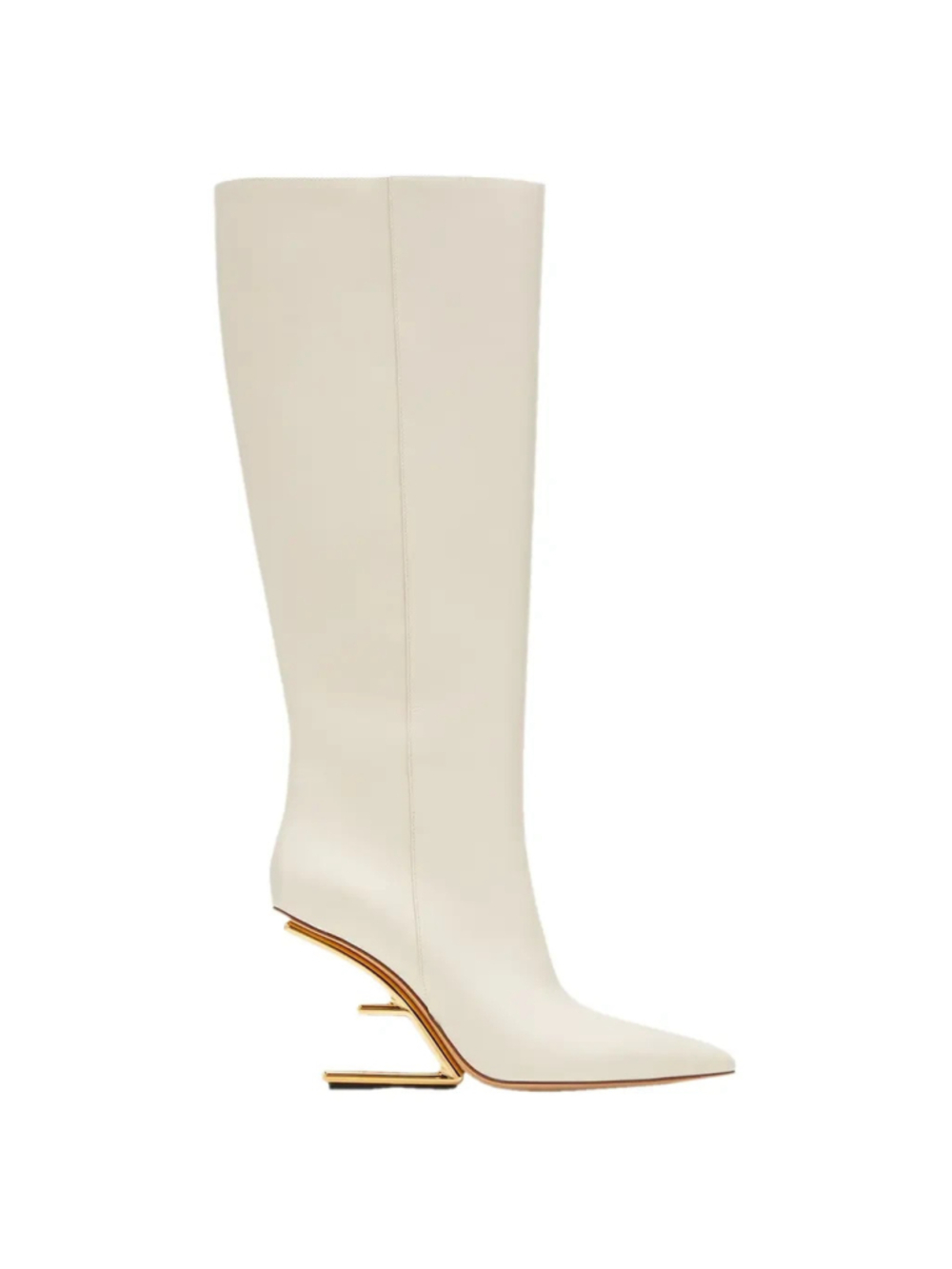 Fendi Suspended Heel Leather Riding Boots Women's Sz 9